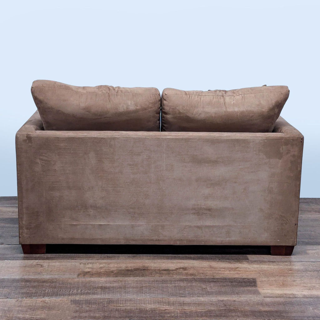 Transitional Brown Microfiber Loveseat with Cushions