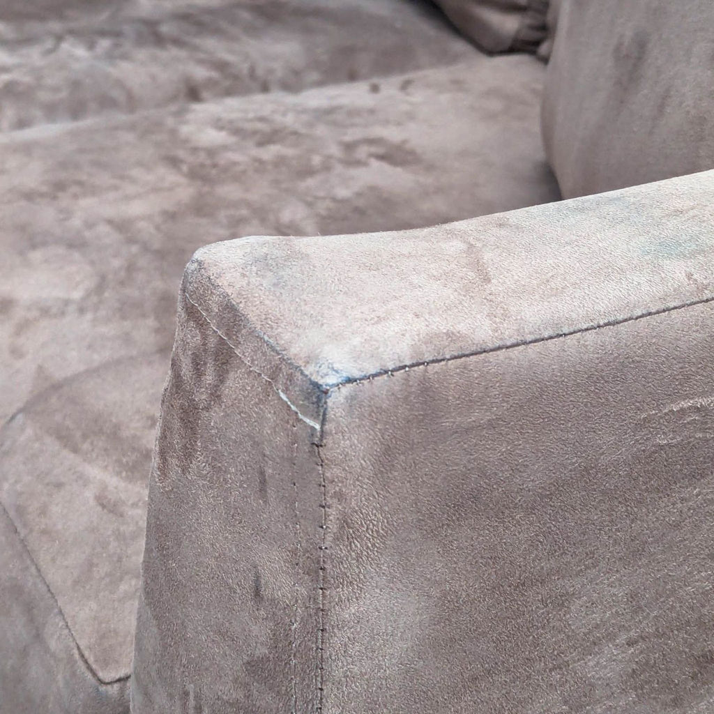 Transitional Brown Microfiber Loveseat with Cushions