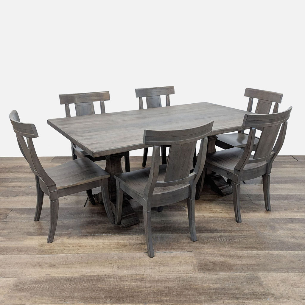 Bassett Furniture Harvest Dining Table with 6 Baxter Chairs