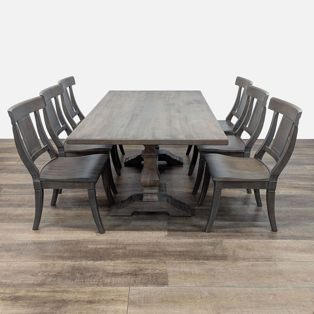 Bassett Furniture Harvest Dining Table with 6 Baxter Chairs