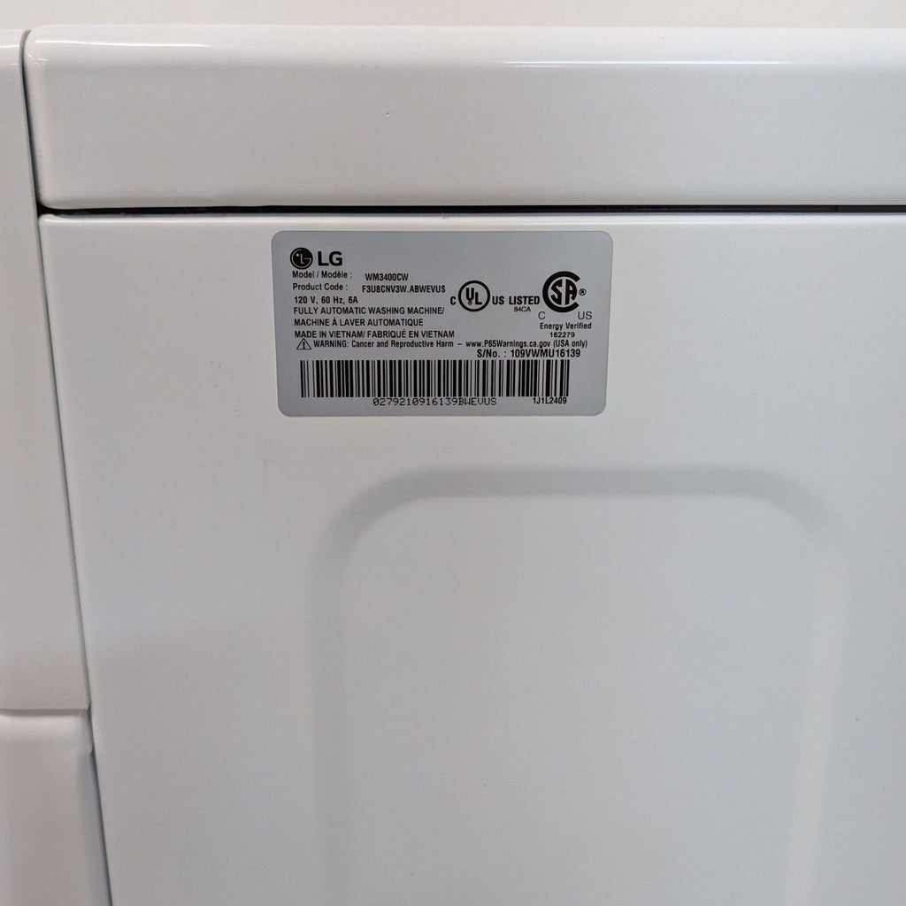 LG WM3400CW Front Load Washer