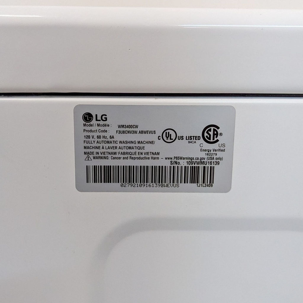 LG WM3400CW Front Load Washer