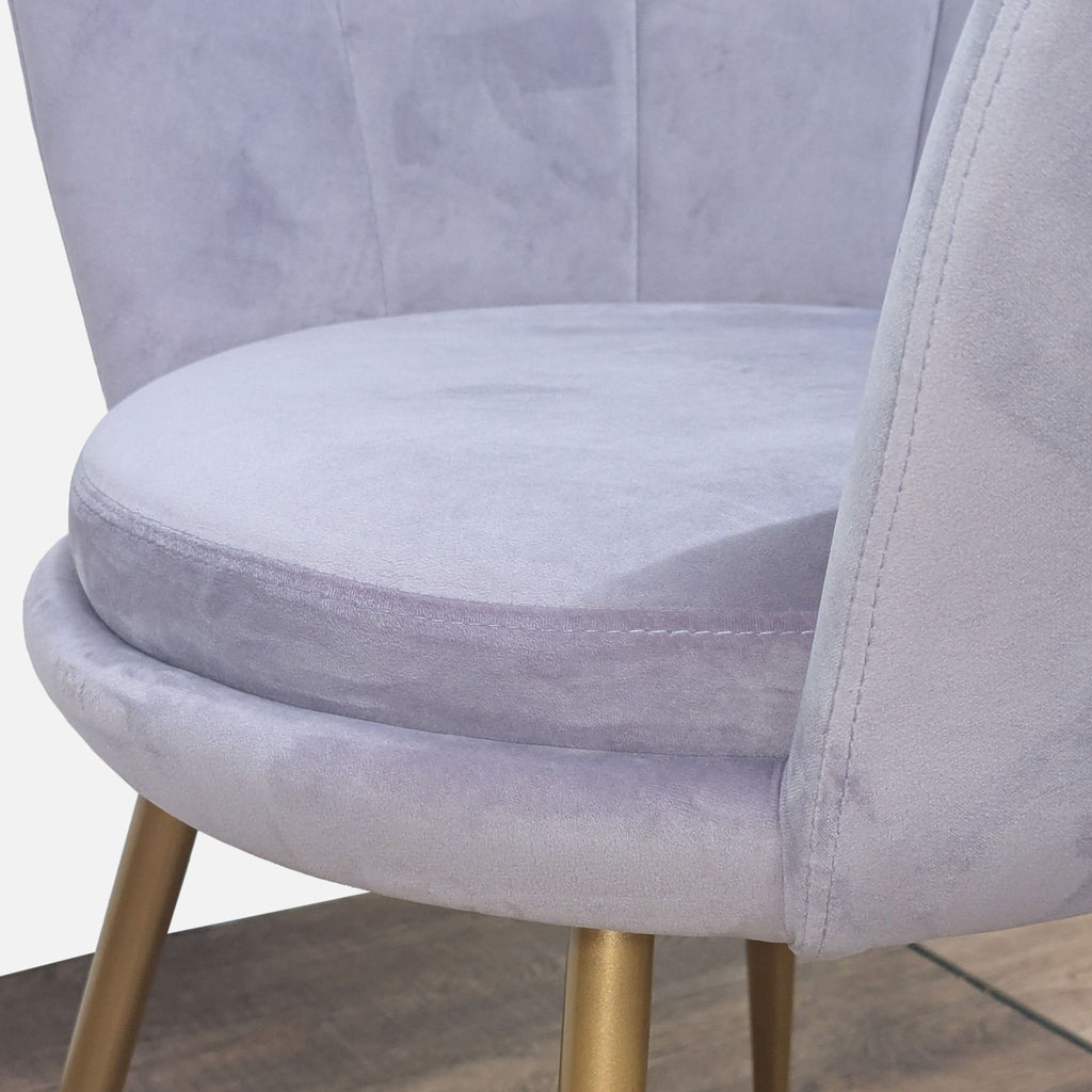 Modern Lavender Velvet Lounge Chair with Gold Legs