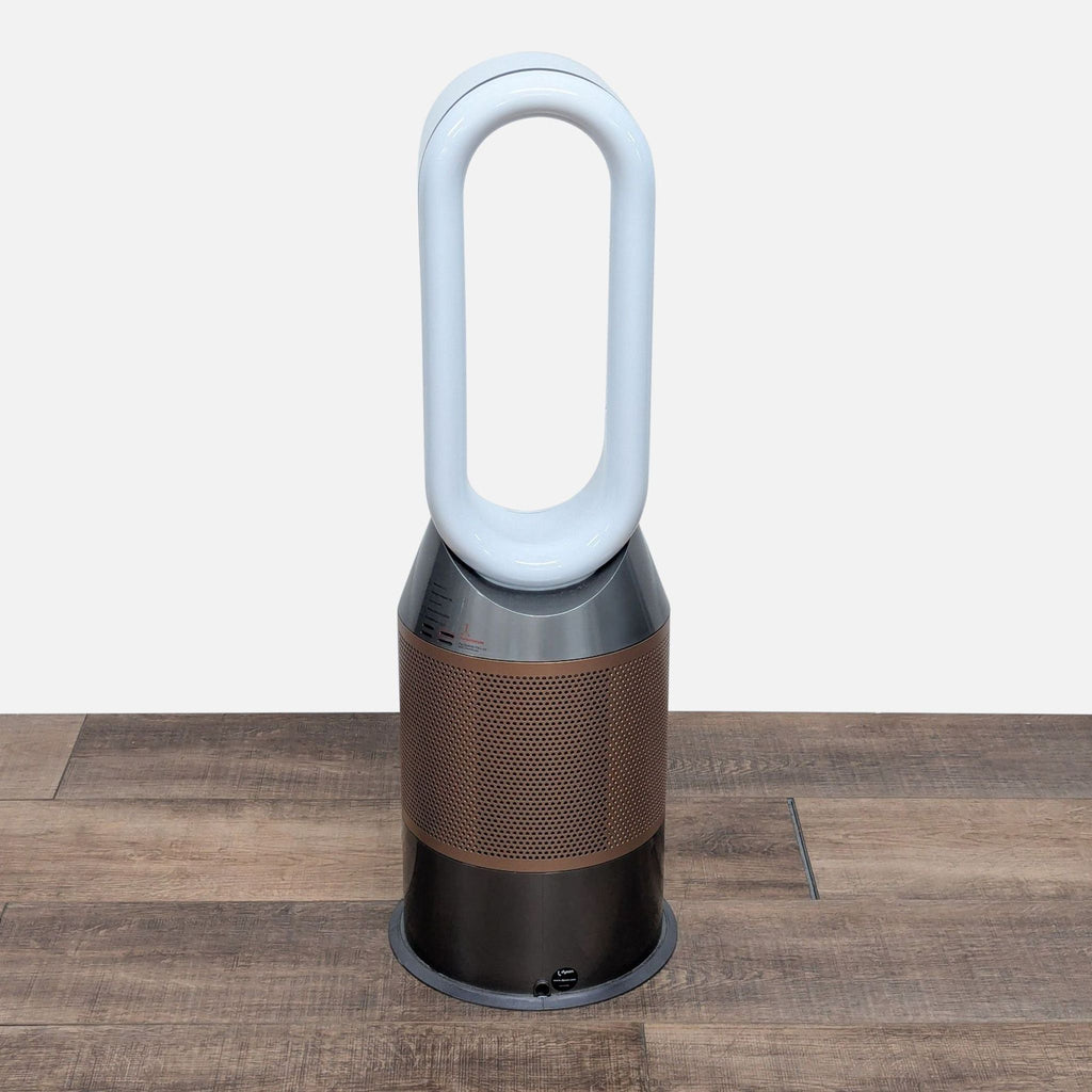 2. Rear view of the Dyson Purifier Humidify+Cool Formaldehyde, showing its sleek bladeless design and bronze finish.
