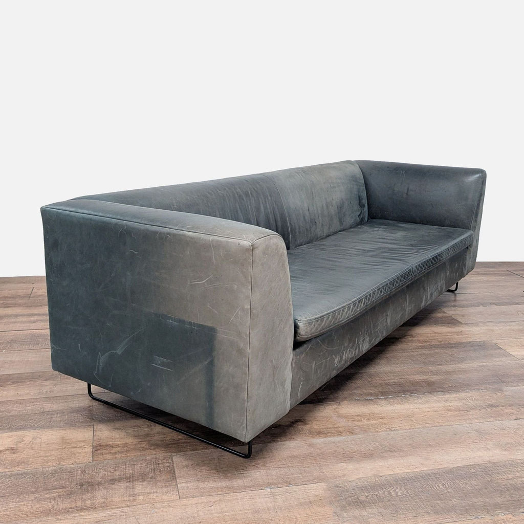 Blu Dot Modern Bonnie Leather 96” Sofa