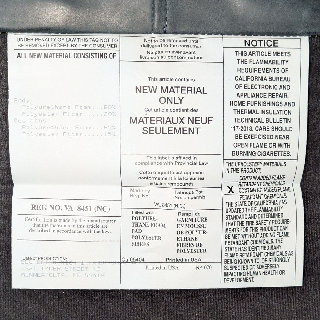 Blu Dot Modern Bonnie Leather 96” Sofa