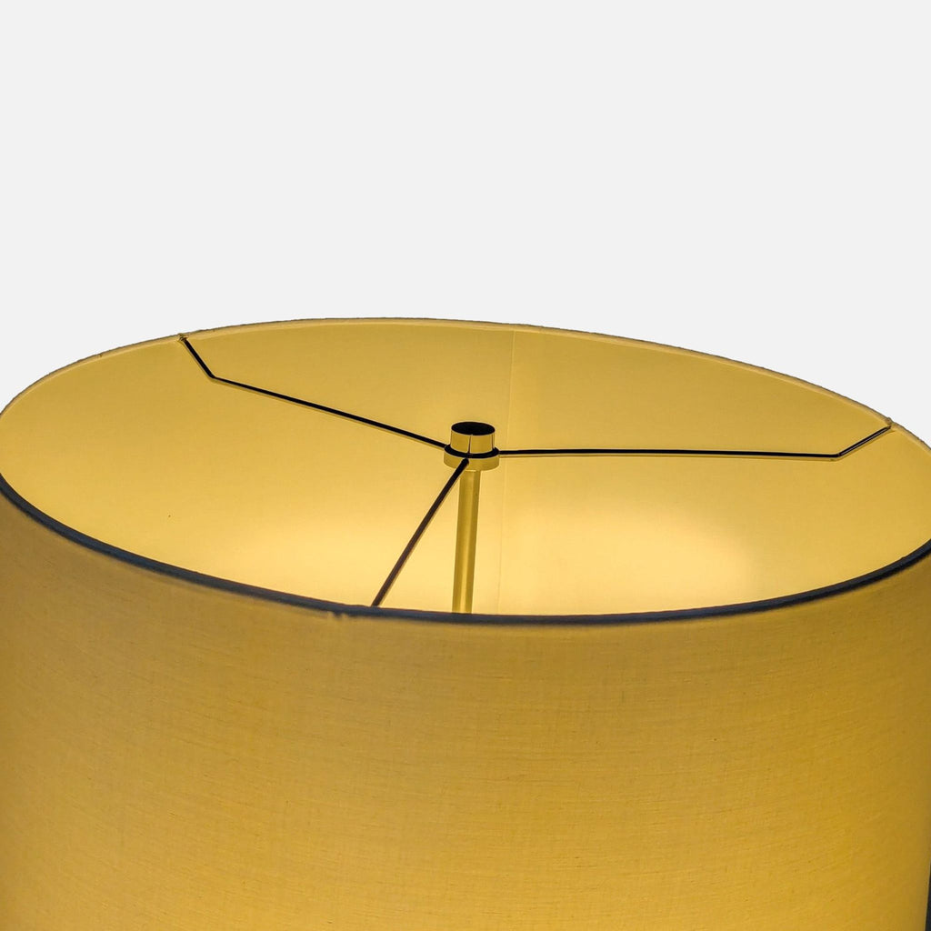 3. Top view of the West Elm lamp’s fabric drum shade, highlighting its internal support structure.