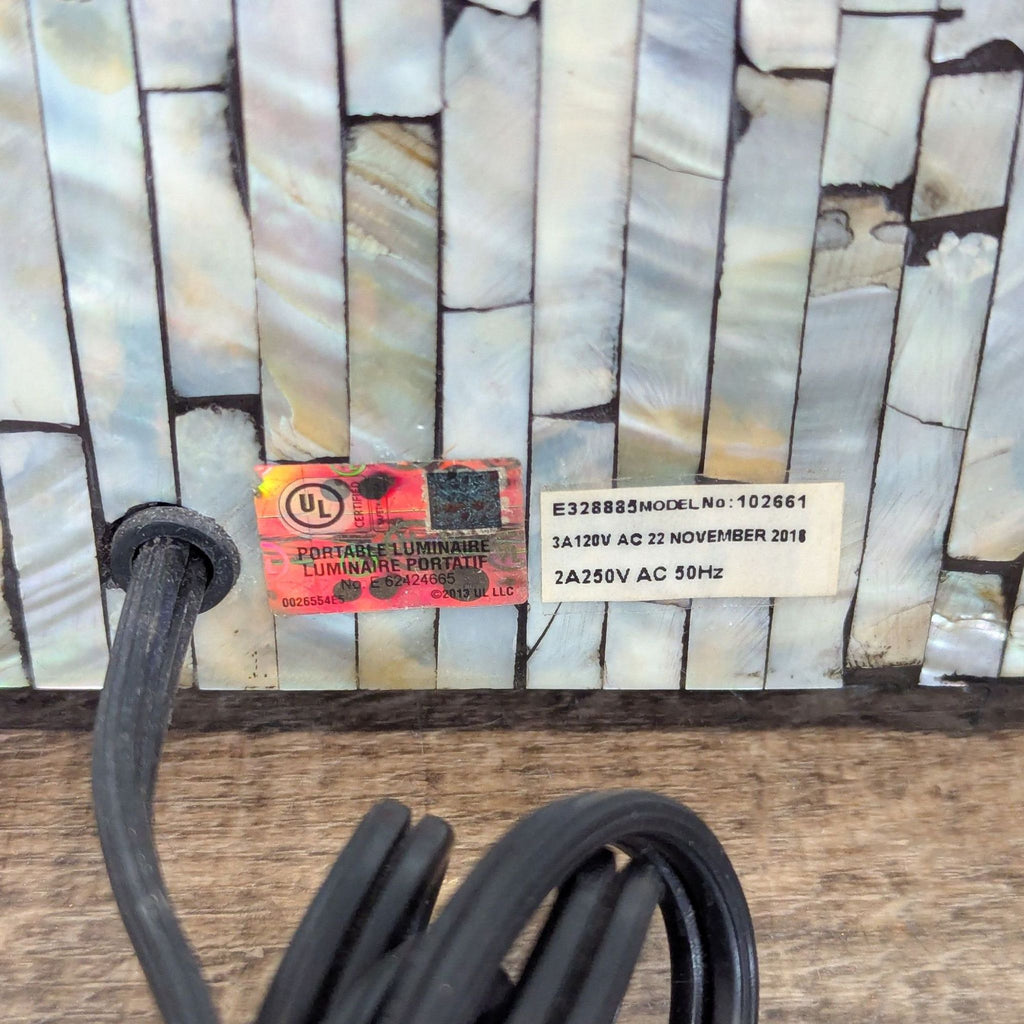 Scandinavian Designs Mother of Pearl Mosaic Floor Lamp