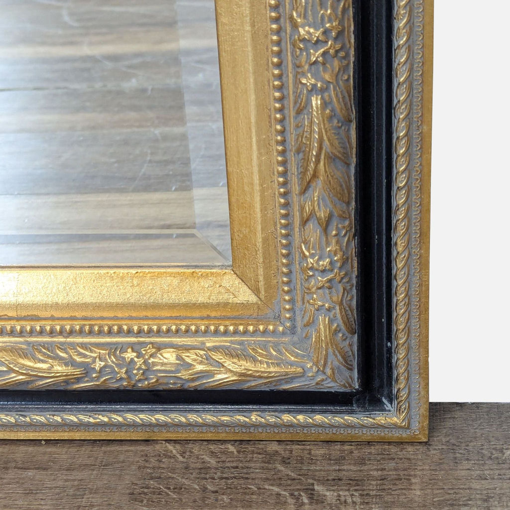 Wood Framed Mirror with Carving and Gilding