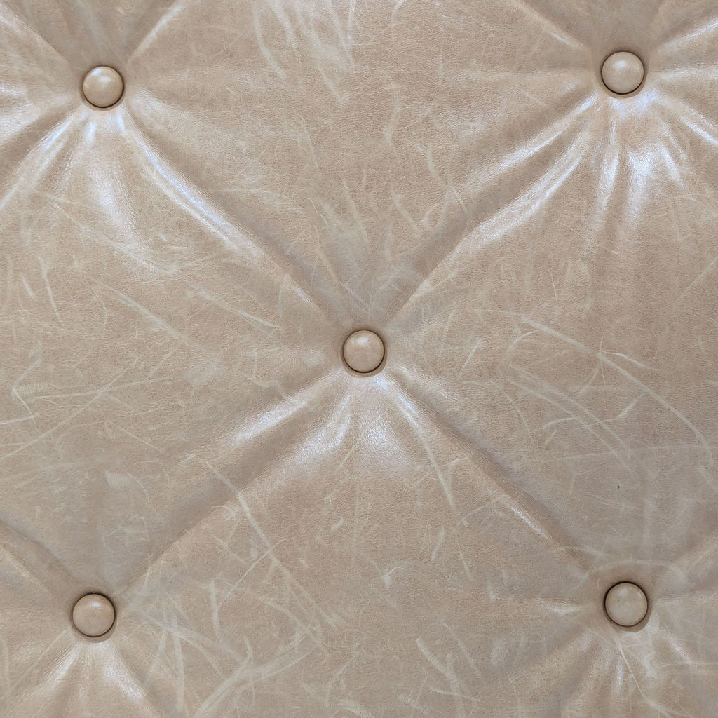West Elm Button Tufted Leather Bench