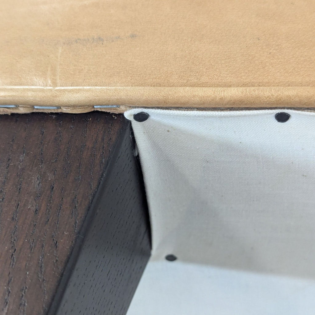 West Elm Button Tufted Leather Bench