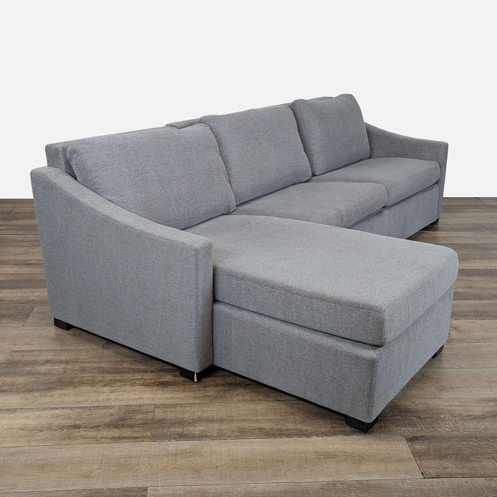 Crate & Barrel Fuller Sectional Sleeper Sofa in Tahoe Storm