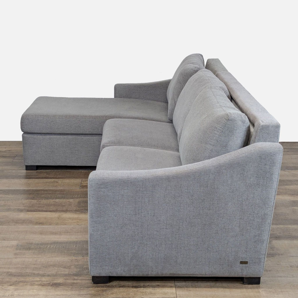 Crate & Barrel Fuller Sectional Sleeper Sofa in Tahoe Storm