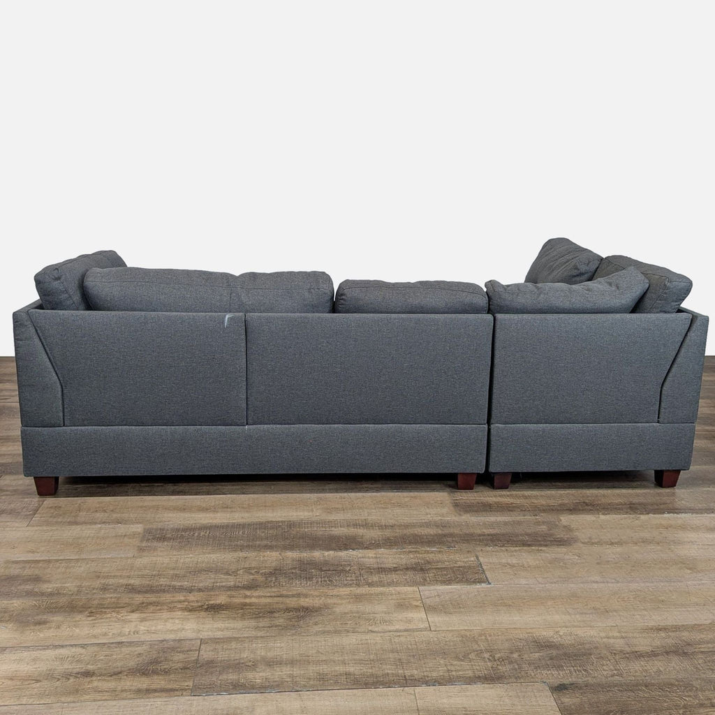 3-PC Modern Gray Fabric Sectional Sofa Set with Reversible Chaise