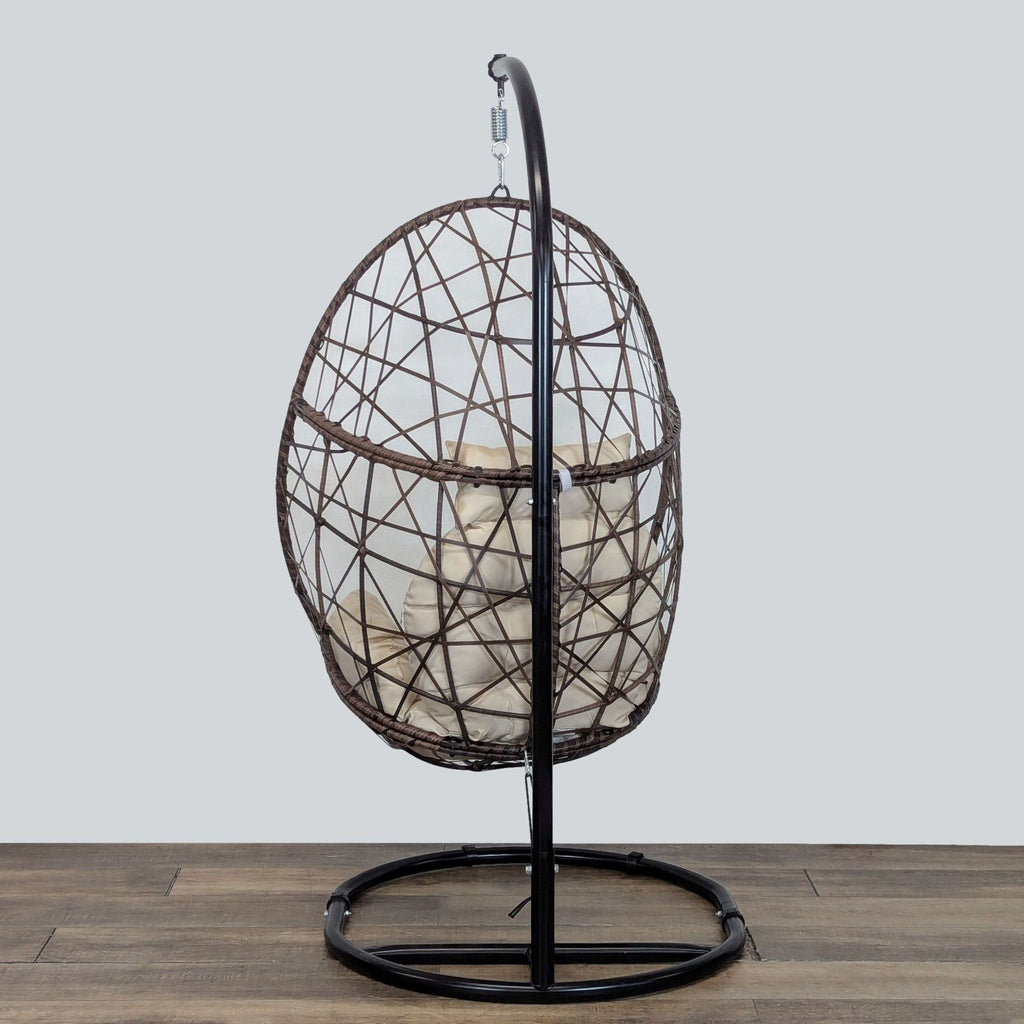 Indoor/Outdoor Weather Resistant Rattan Egg Chair on Stand