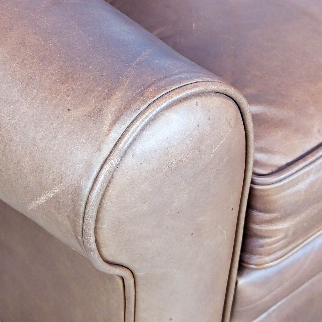 Barcalounger Classic Roll Arm Brown Leather Recliner