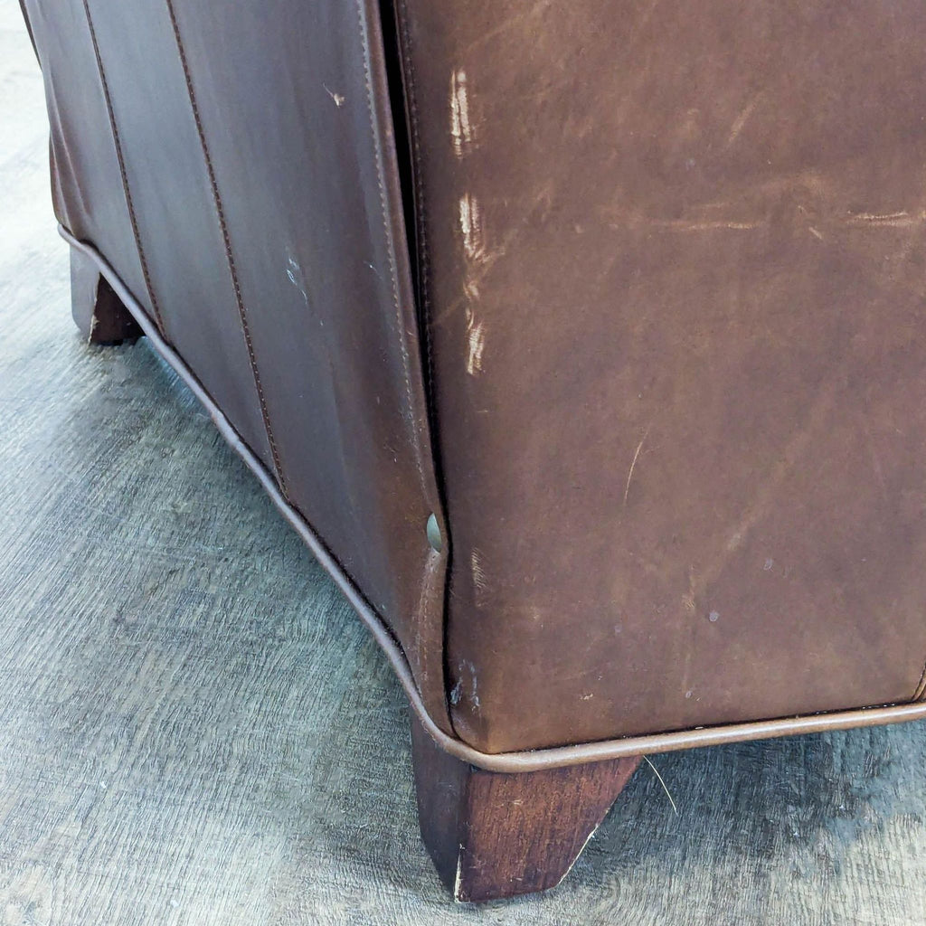 Barcalounger Classic Roll Arm Brown Leather Recliner