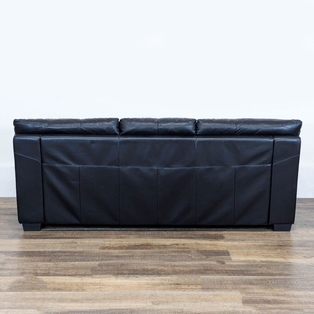 Ashley Furniture 3-Seat Black Leather Sofa
