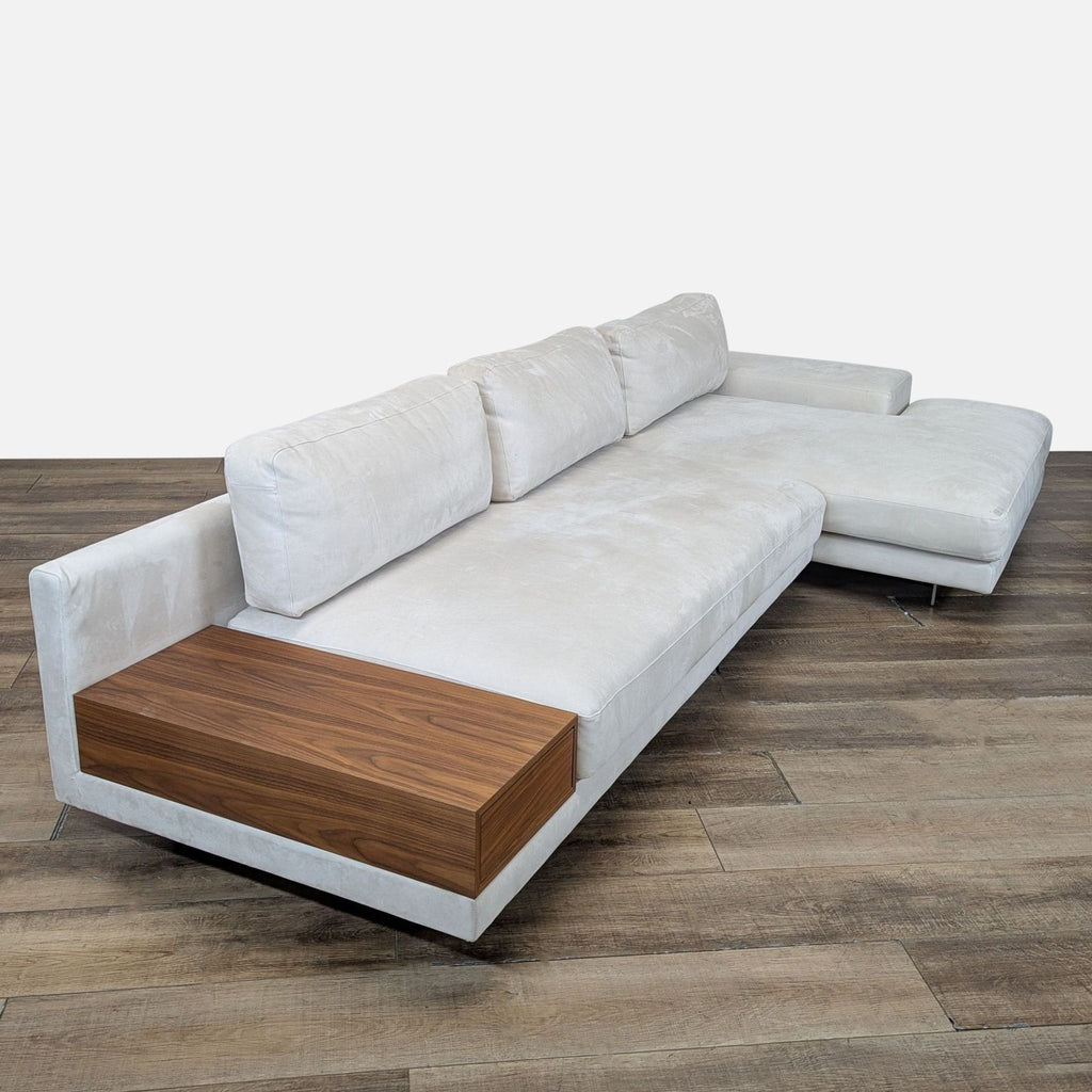 Rove Concepts Dresden Modern Sectional Sofa with Chaise in Chiffon