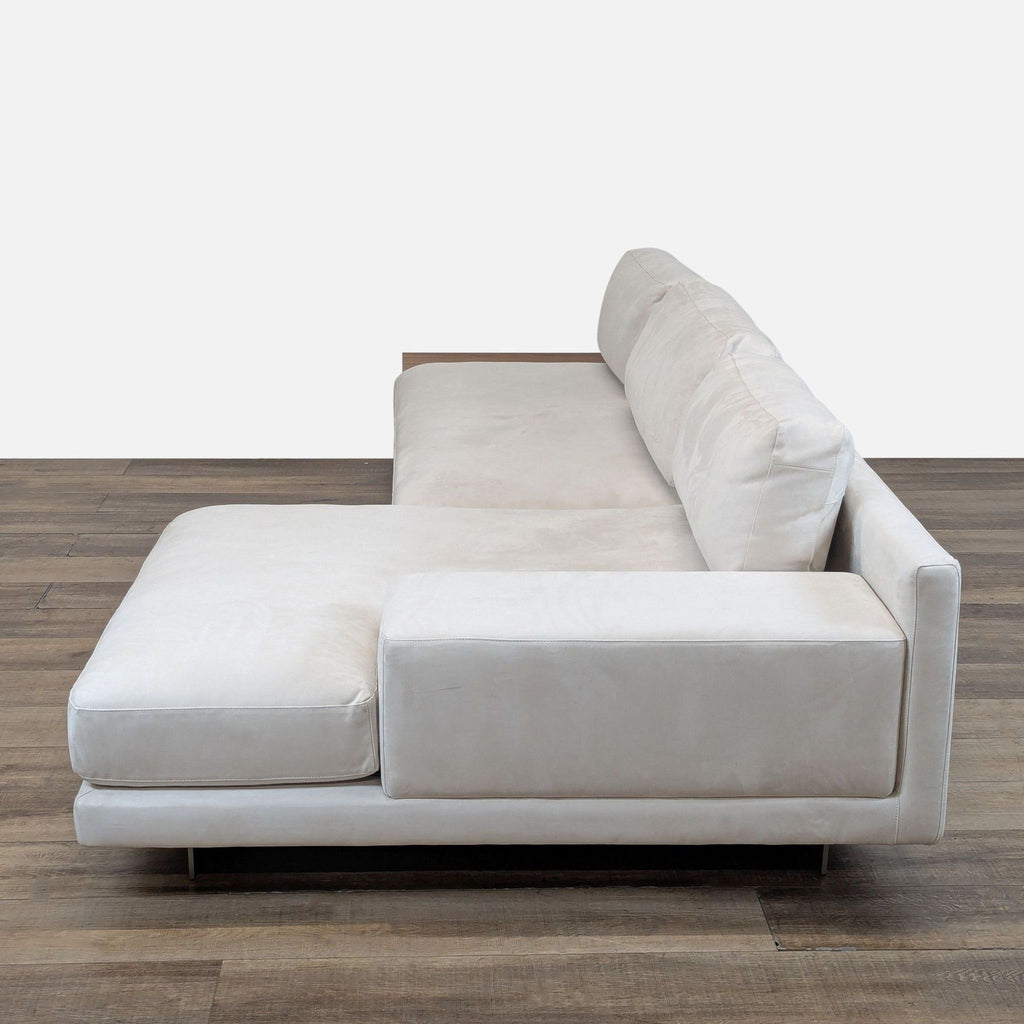 Rove Concepts Dresden Modern Sectional Sofa with Chaise in Chiffon