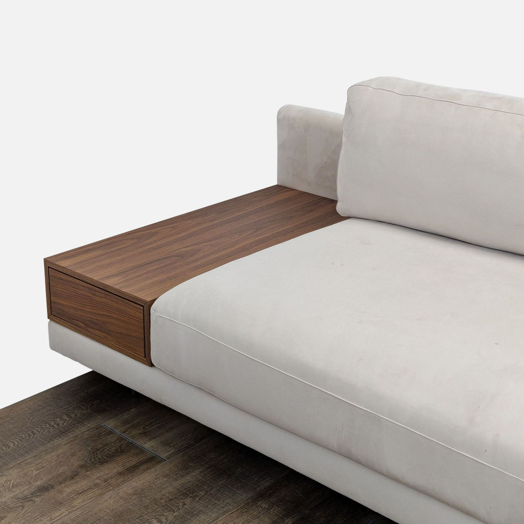 Rove Concepts Dresden Modern Sectional Sofa with Chaise in Chiffon