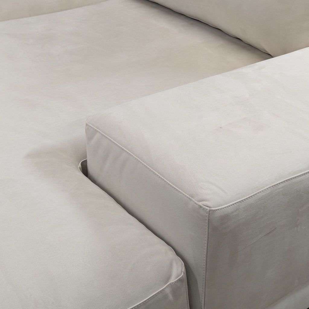 Rove Concepts Dresden Modern Sectional Sofa with Chaise in Chiffon