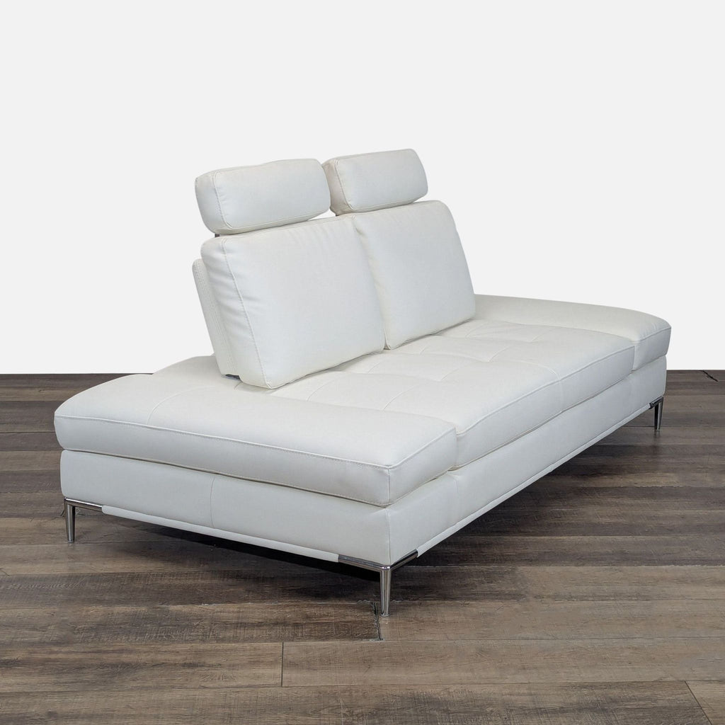 Modani Livio Modern White Leather Loveseat