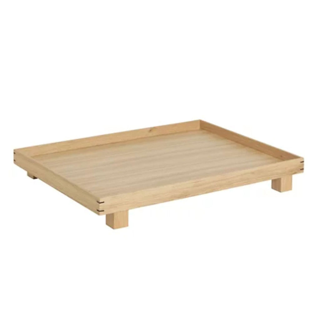 2. Minimalist oak tray from 2Modern, featuring raised edges and small block legs, category Other.