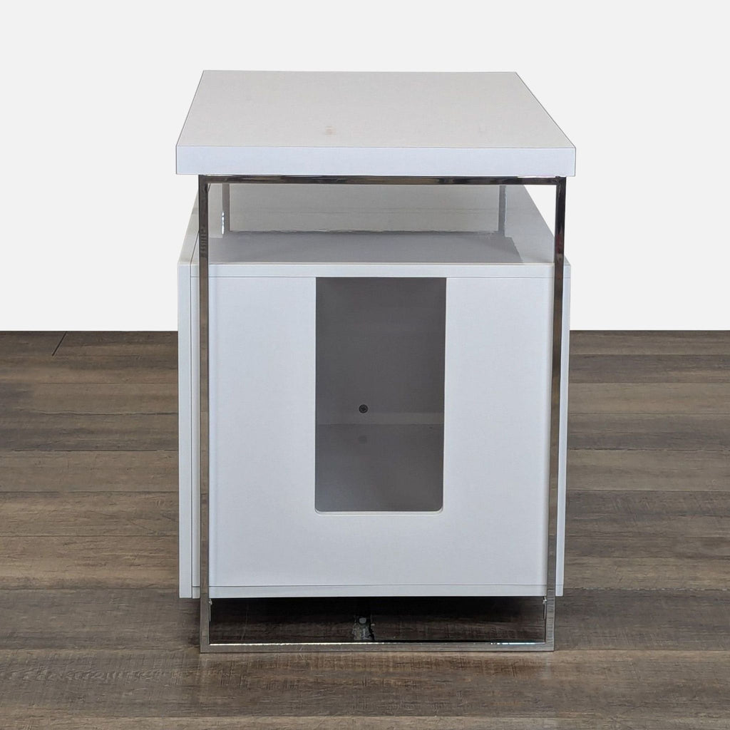 Two Door Storage Cabinet with Open Shelf