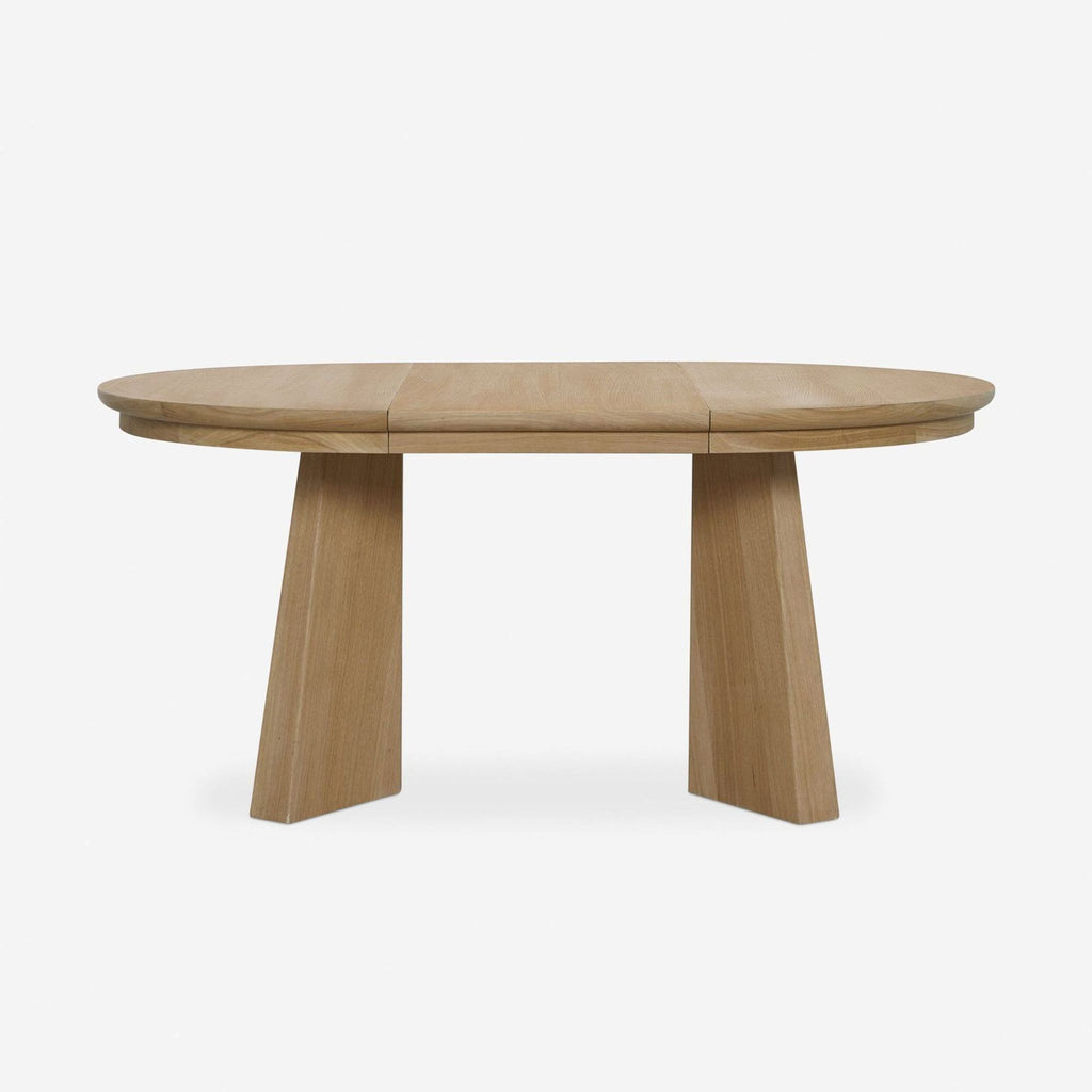 3. Lulu and Georgia dining table with leaf insert, featuring angular legs and an oak finish.
