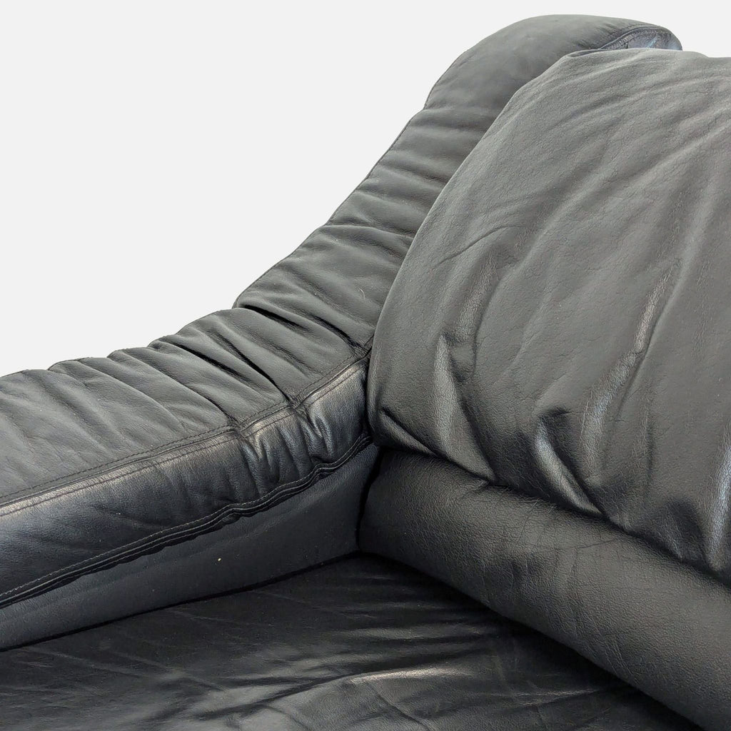 Krause’s Sofa Factory Black Leather Contemporary Sleeper Sofa