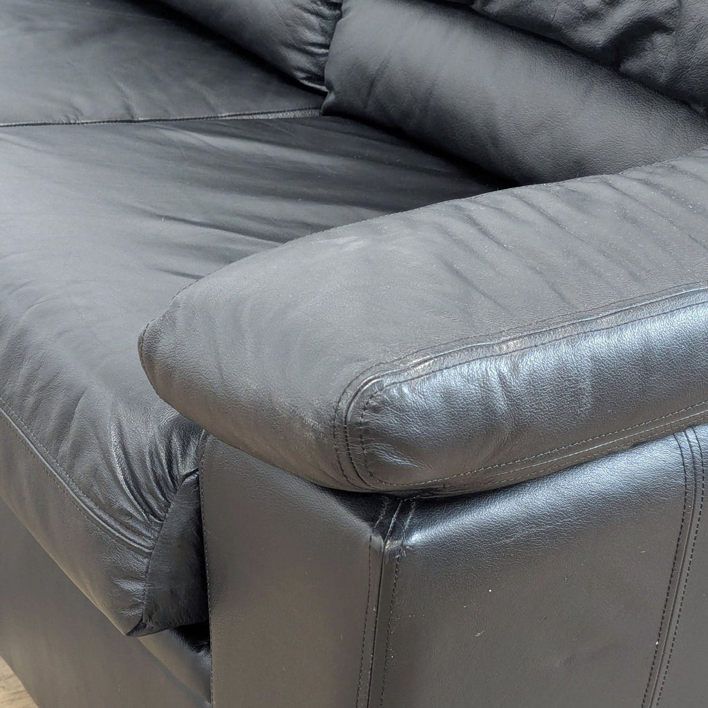 Krause’s Sofa Factory Black Leather Contemporary Sleeper Sofa