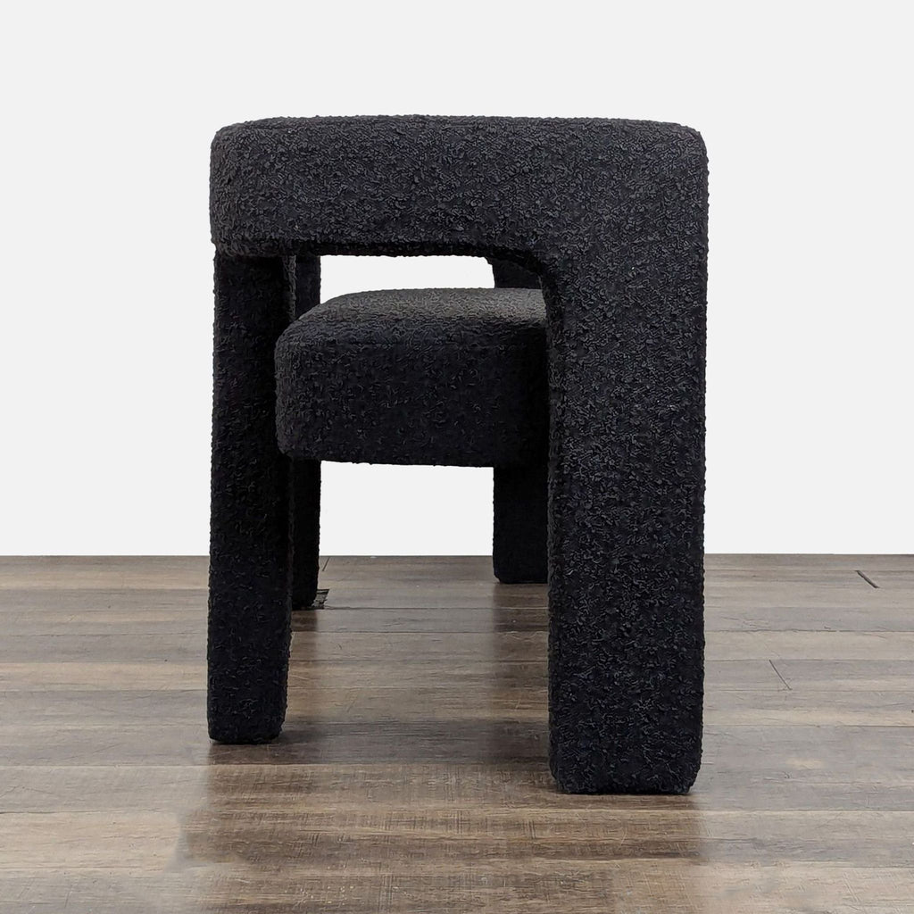 CB2 Stature Black Boucle Bench