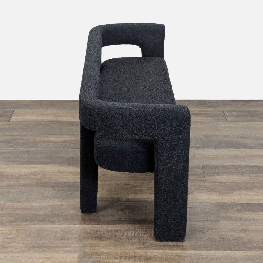 CB2 Stature Black Boucle Bench