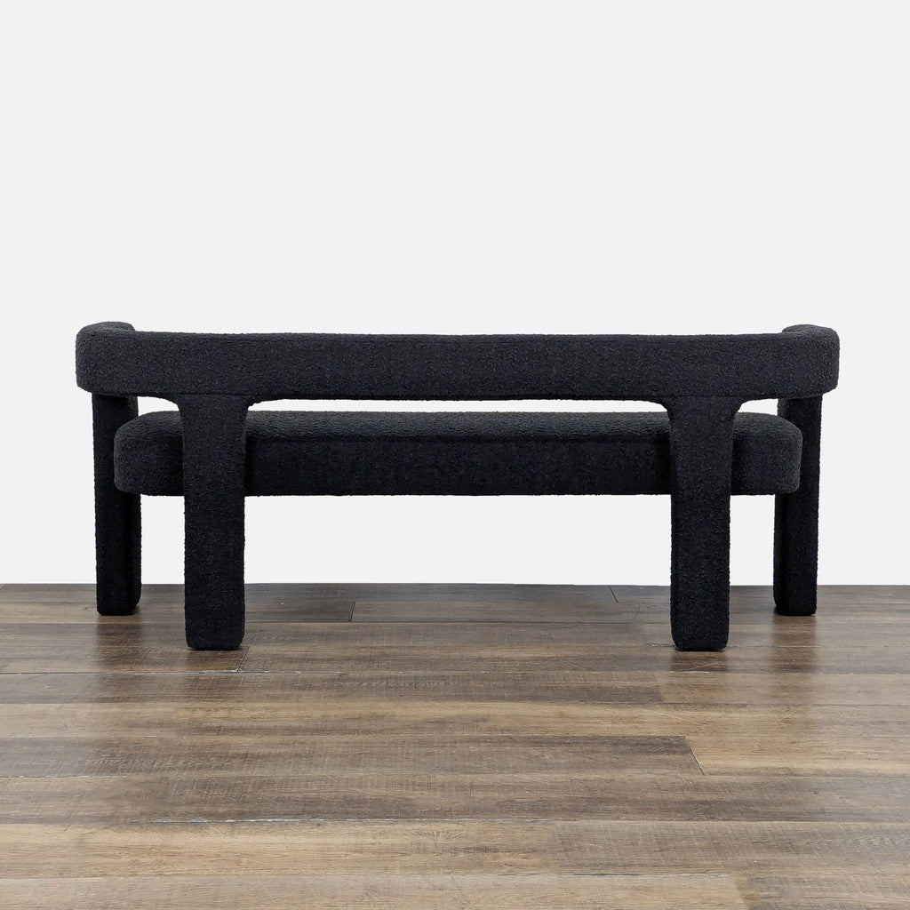 CB2 Stature Black Boucle Bench