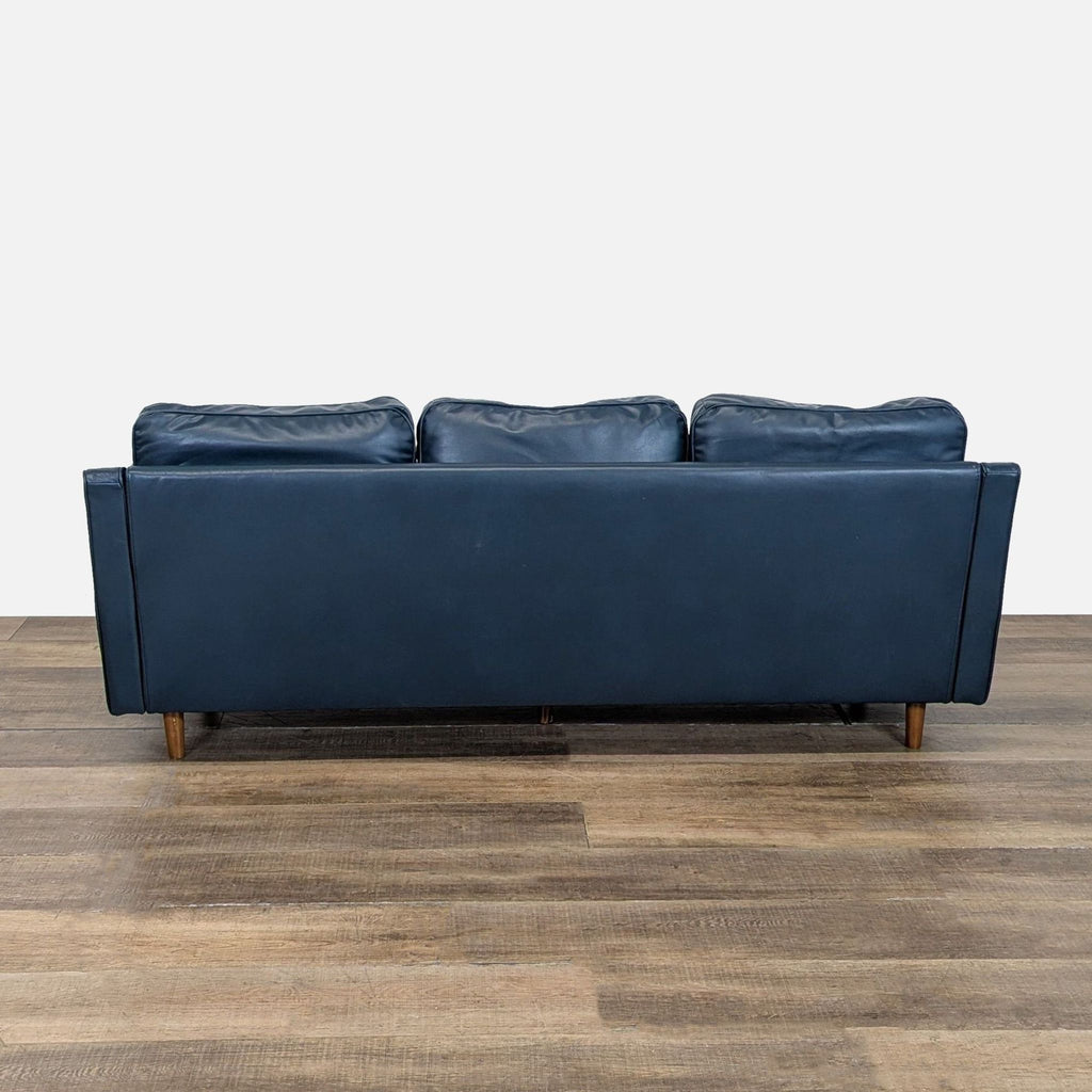 Wayfair Modern Blue Faux Leather Sofa
