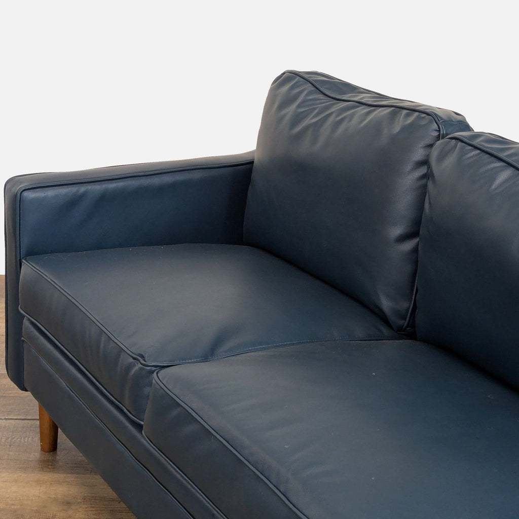 Wayfair Modern Blue Faux Leather Sofa