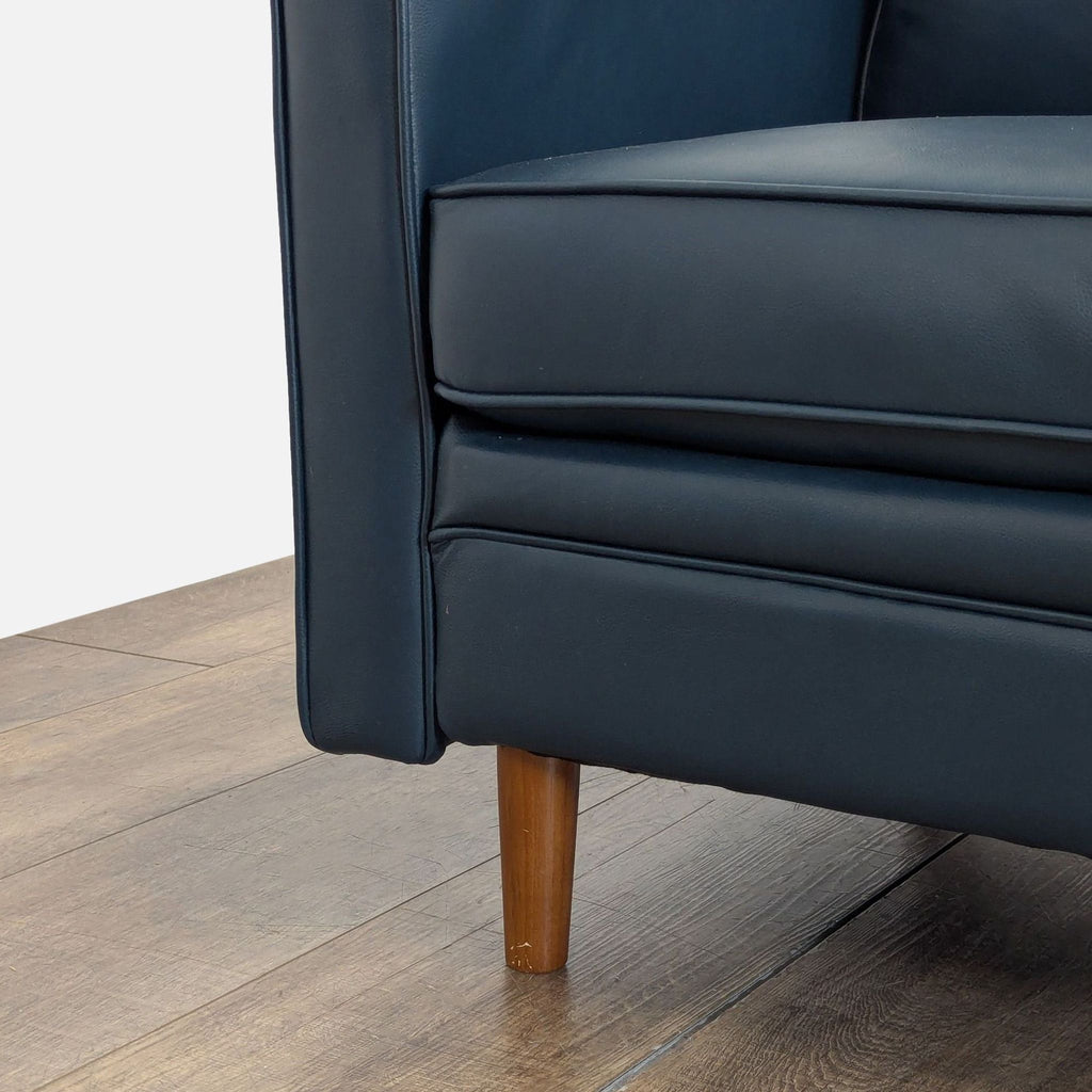 Wayfair Modern Blue Faux Leather Sofa