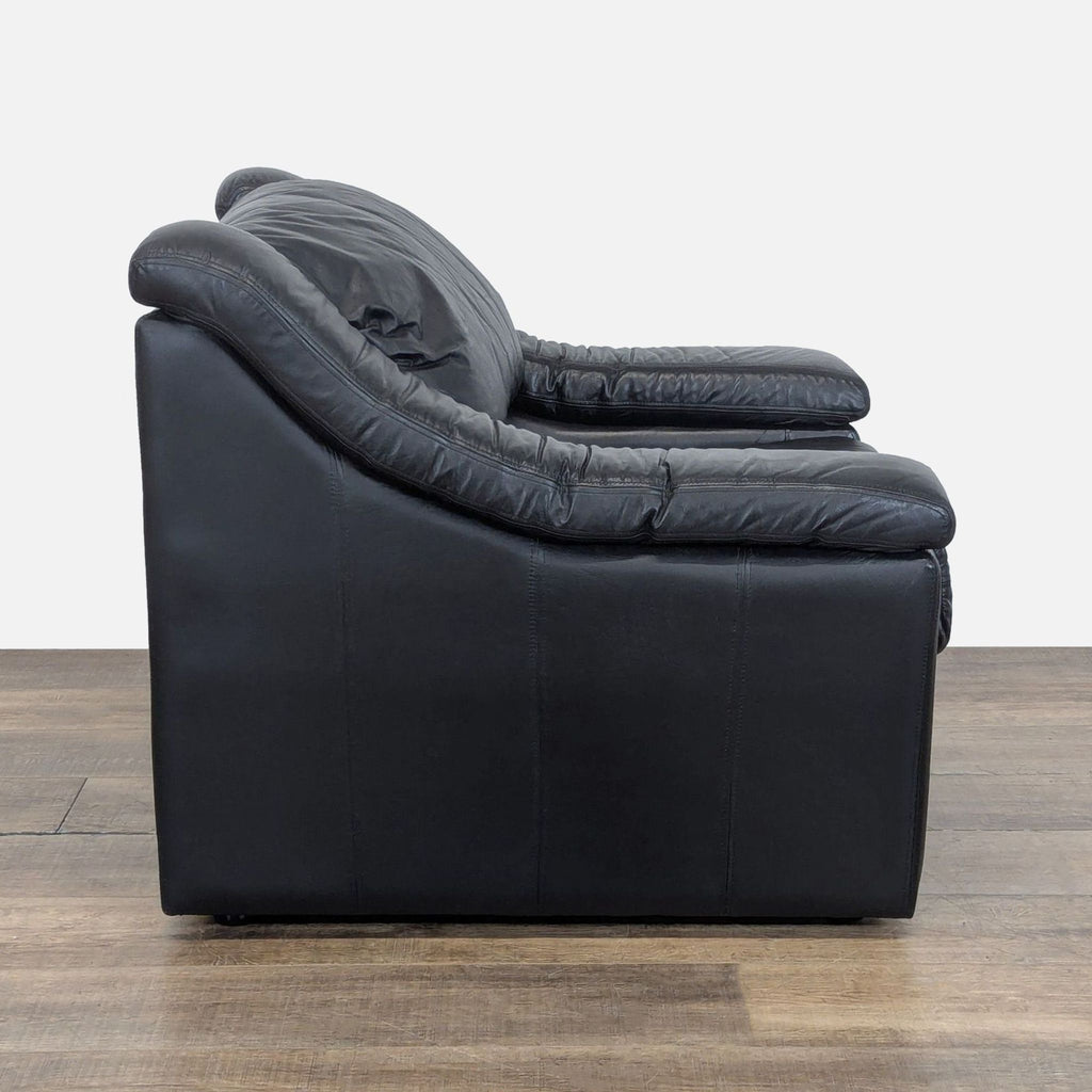 Krause’s Sofa Factory Black Leather Contemporary Chair