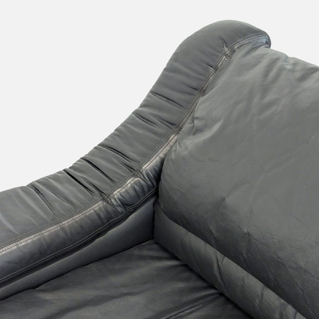 Krause’s Sofa Factory Black Leather Contemporary Chair