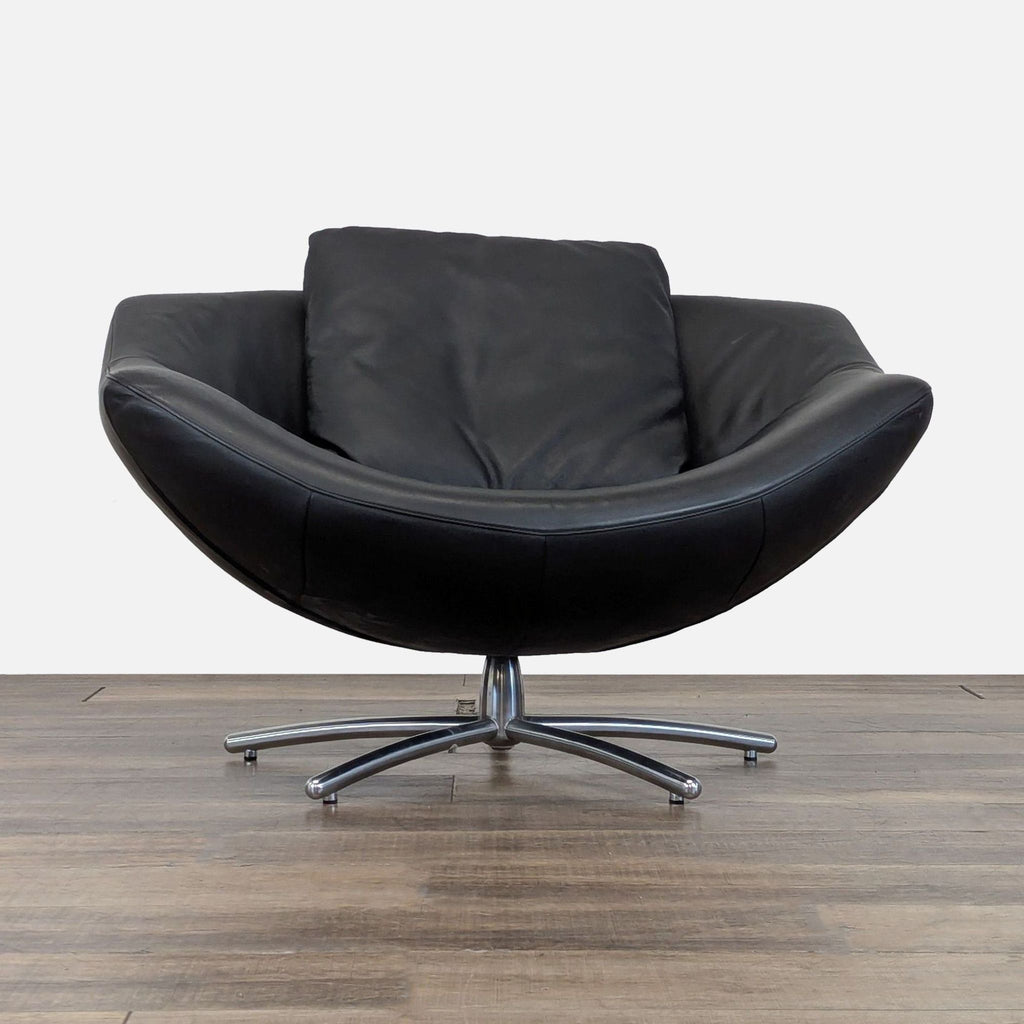 Label Modern GiGi Swivel Leather Lounge Chair