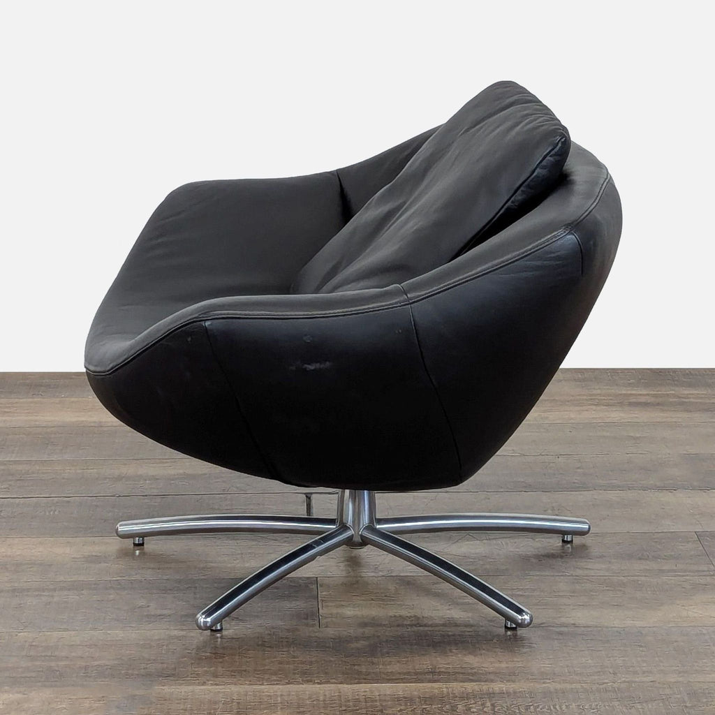 Label Modern GiGi Swivel Leather Lounge Chair