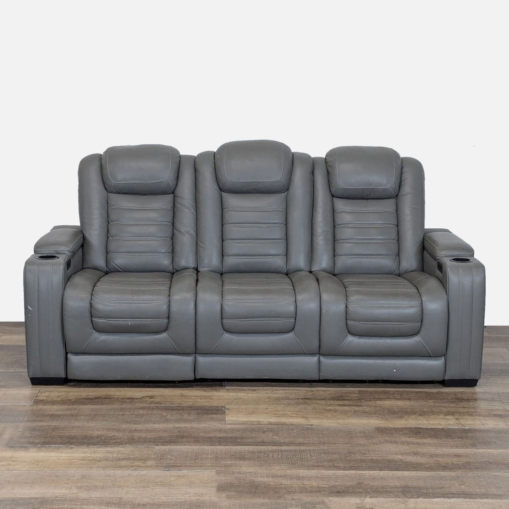 Signature Design by Ashley Backtrack Gray Power Reclining Sofa - Accepted Offer (27.46% discount)