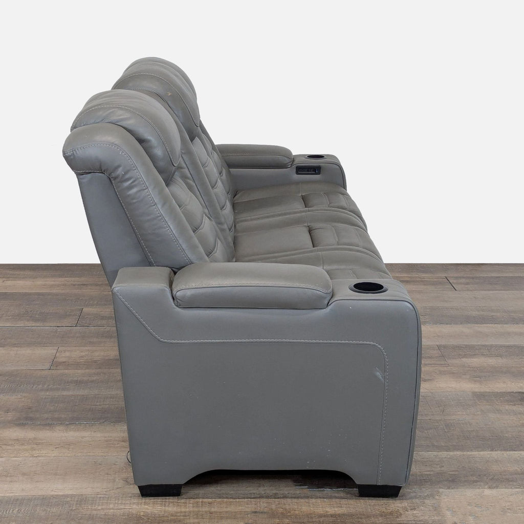Signature Design by Ashley Backtrack Gray Power Reclining Sofa