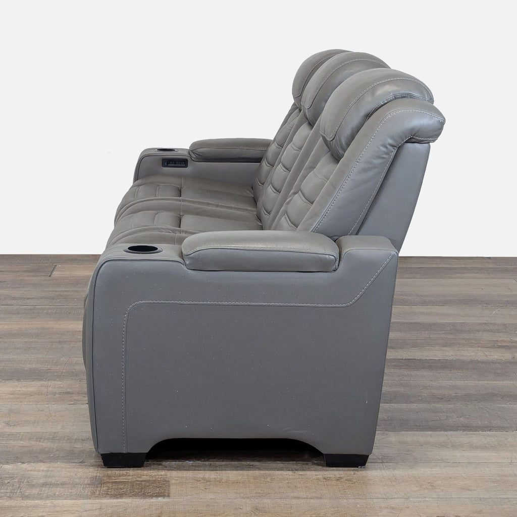 Signature Design by Ashley Backtrack Gray Power Reclining Sofa