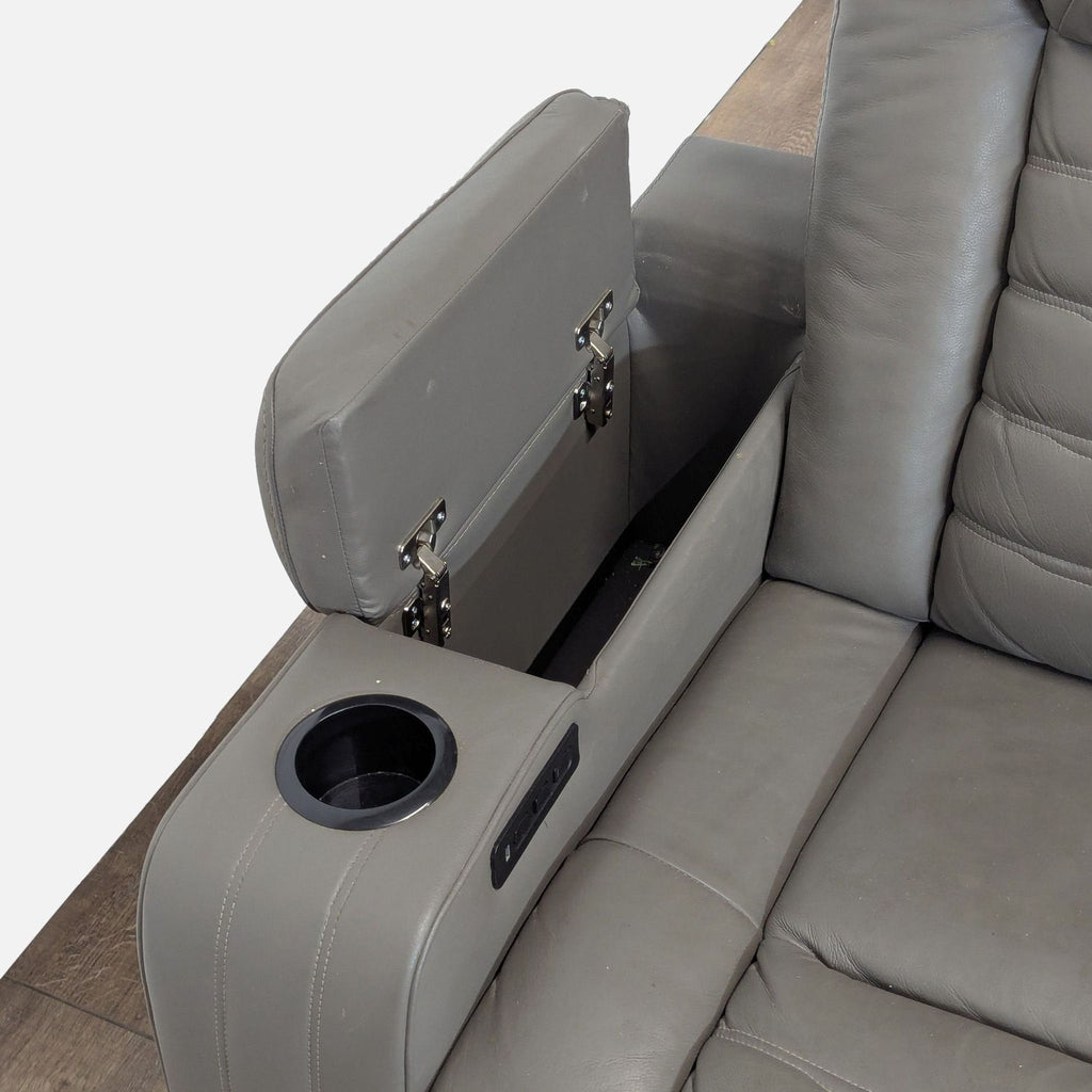 Signature Design by Ashley Backtrack Gray Power Reclining Sofa