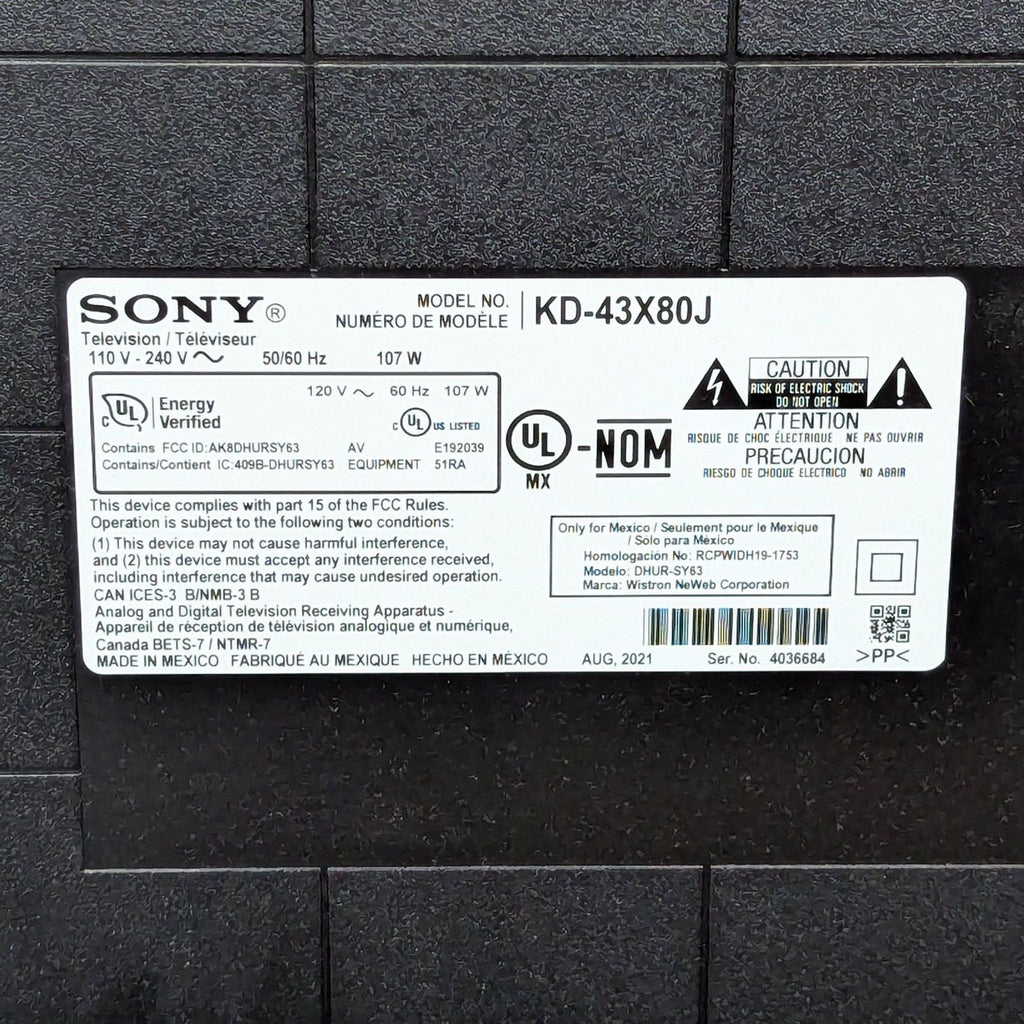 Sony KD-43X80J 43-inch 4K Ultra HD Smart TV