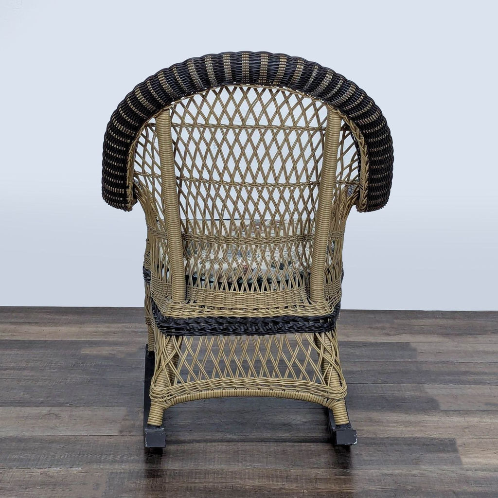Classic Wicker Lounge Rocking Chair with Cushion
