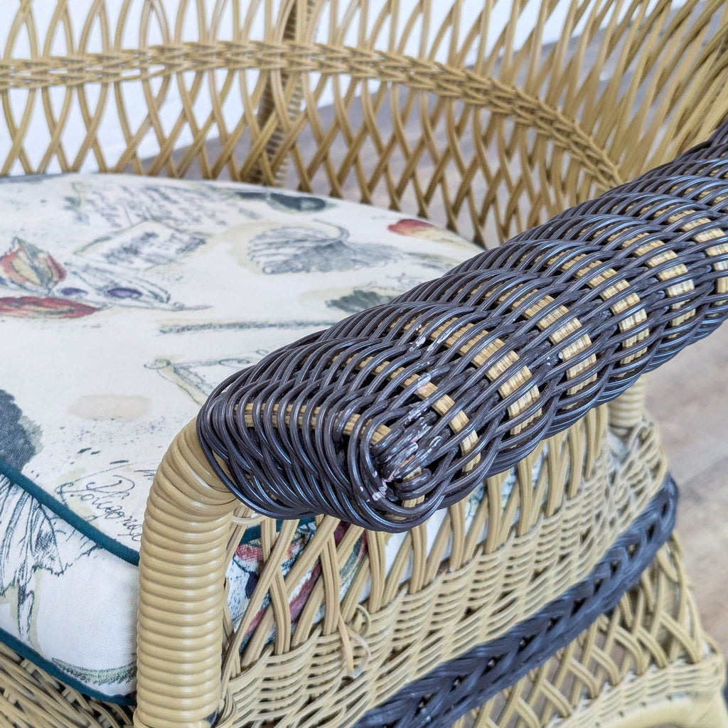 Classic Wicker Lounge Rocking Chair with Cushion