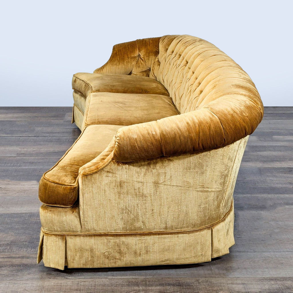 Hollywood Regency Style Gold Velour Sofa